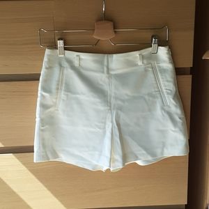 Zara Basic Collection High Waist Side Zip White Shorts Small